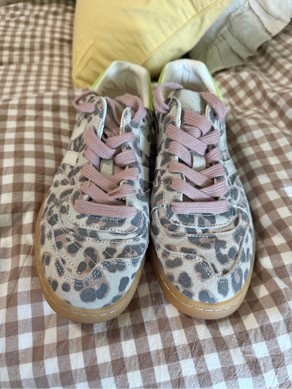 Coolway Leopard Print Sneakers with Pink Laces